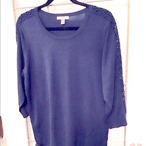 1X Toz&Ali blue sweater laced sleeves